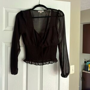 Black sheer crop top